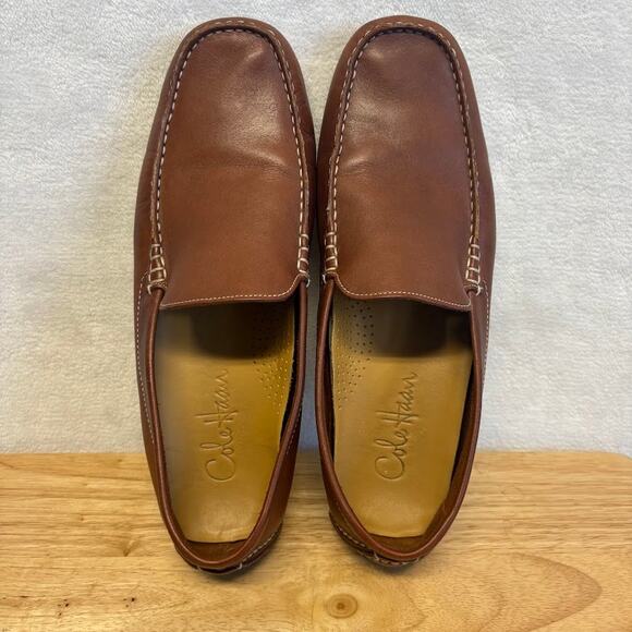Cole Haan Venetian Brown Leather Slip On Driving Loafer Shoe Mens Size 9.5 - Picture 9 of 12